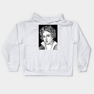 PERCY BYSSHE SHELLEY ink portrait Kids Hoodie